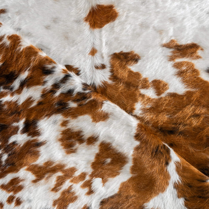 White Tricolor Cowhide Rug Size 6'9" L x 6'5" W 8180