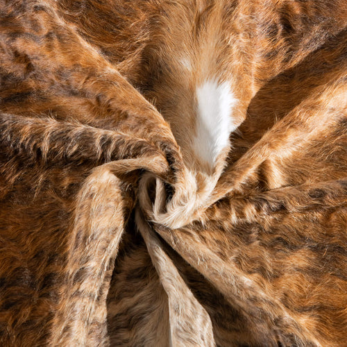 Tricolor Brindle Mix Cowhide Rug Size 7'2" L x 7'2" W 8181