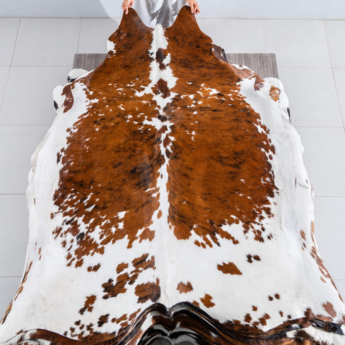 Tricolor Cowhide Rug Size 7'2" L x 6'9" W 8185