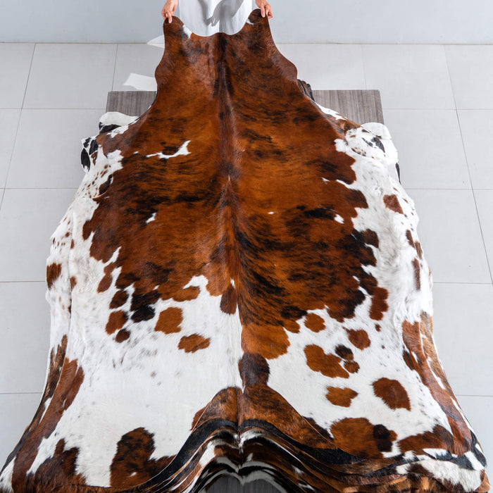 Tricolor Cowhide Rug Size 7'5" L x 6'6" W 8199