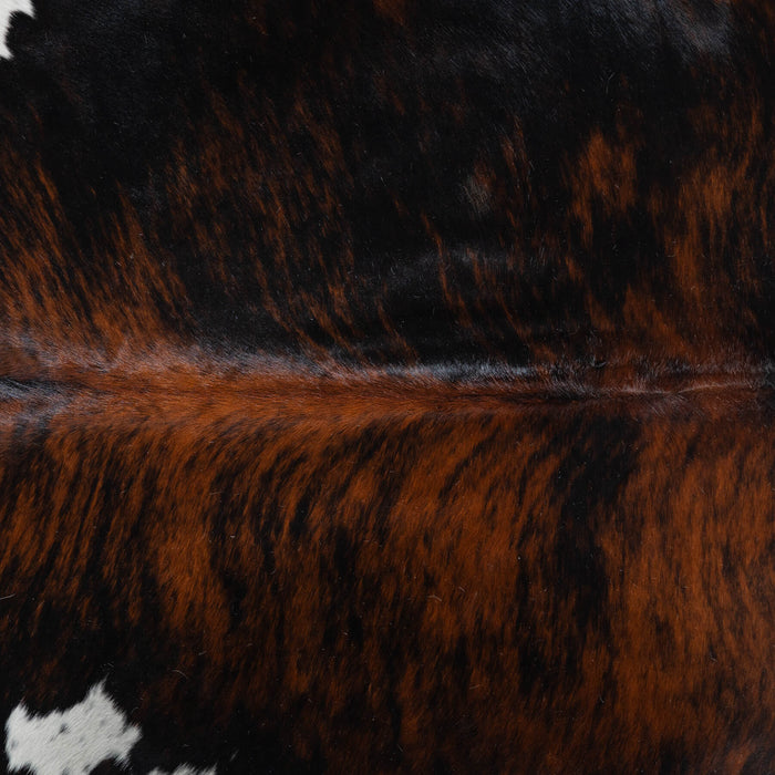 Tricolor Brindle Mix Cowhide Rug Size 7'10" L x 6'9" W 8206