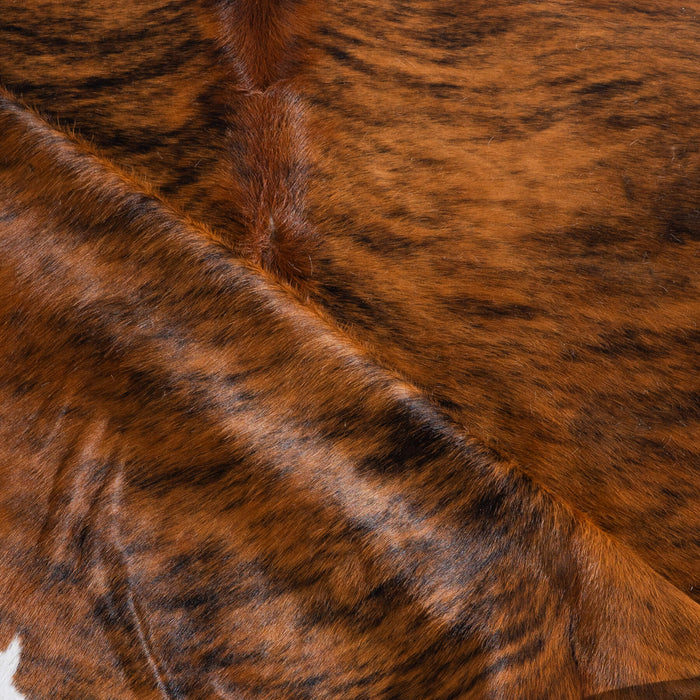 Brindle White Belly Cowhide Rug Size 8'1" L x 7'6" W 8210