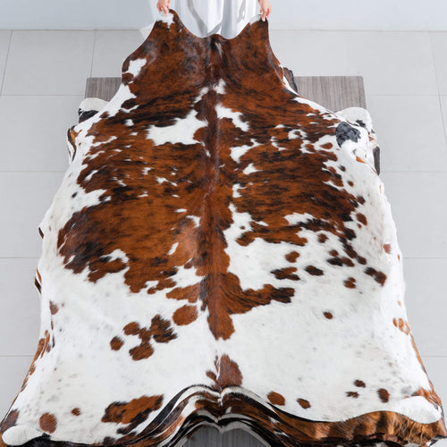 Tricolor Cowhide Rug Size 7'9" L x 7'5" W 8215