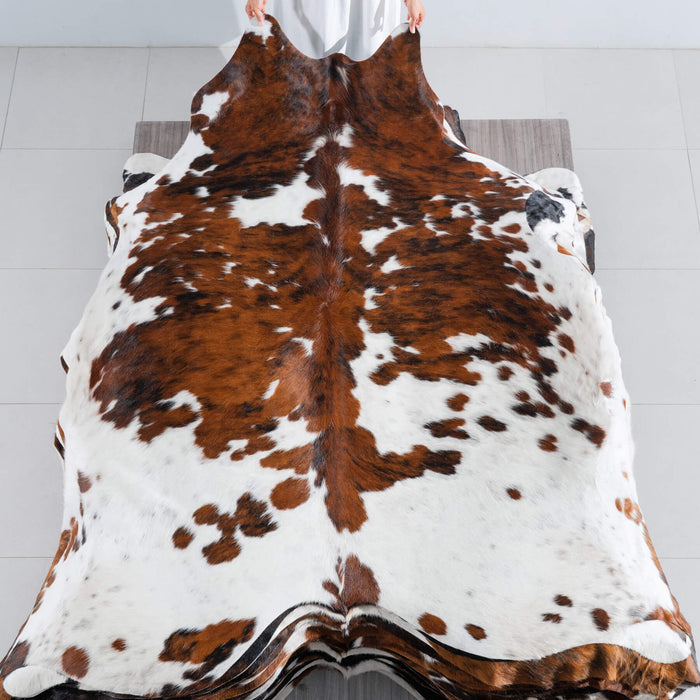 Tricolor Cowhide Rug Size 7'9" L x 7'5" W 8215