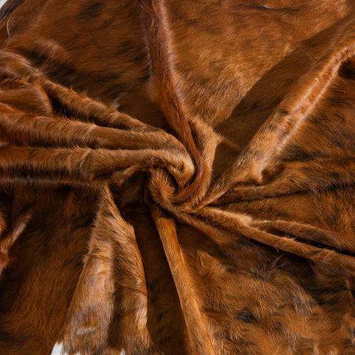 Tricolor Brindle Mix Cowhide Rug Size 7'6" L x 6'10" W 8217