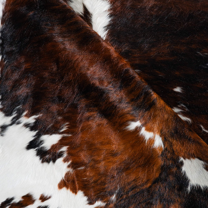 Tricolor Brindle Mix Cowhide Rug Size 7'5" L x 6'7" W 8223