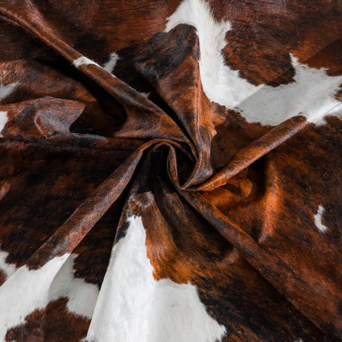 Tricolor Brindle Mix Cowhide Rug Size 8'0" L x 6'4" W 8226