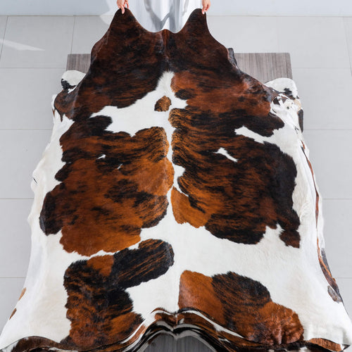 Tricolor Cowhide Rug Size 7'8" L x 7'2" W 8230