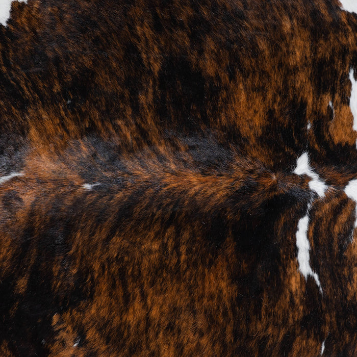 Tricolor Brindle Mix Cowhide Rug Size 7'10" L x 6'8" W 8231