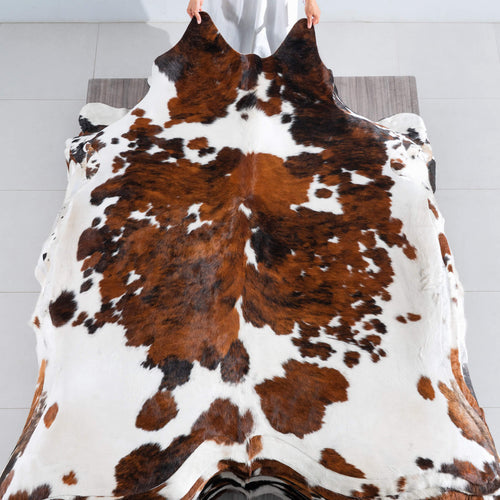 Tricolor Cowhide Rug Size 7'7" L x 6'6" W 8233