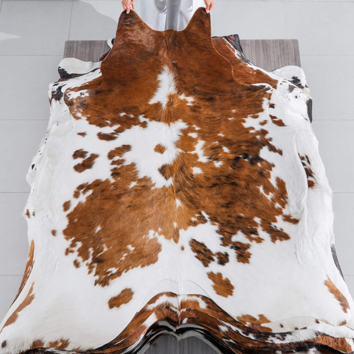 Tricolor Cowhide Rug Size 7'1" L x 6'6" W 8237