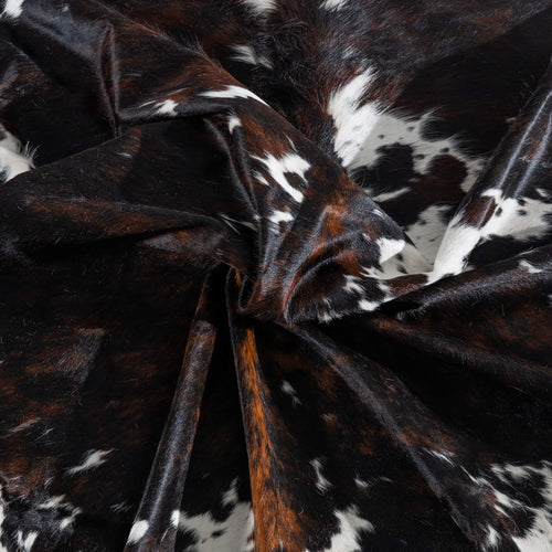 Dark Tricolor Cowhide Rug Size 7'9" L x 7'5" W 8243