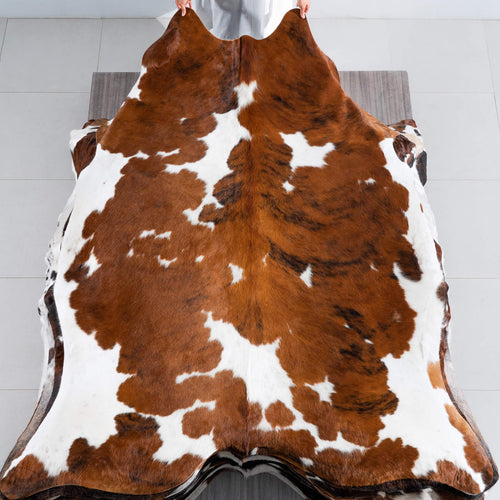 Tricolor Cowhide Rug Size 7'7" L x 6'7" W 8248
