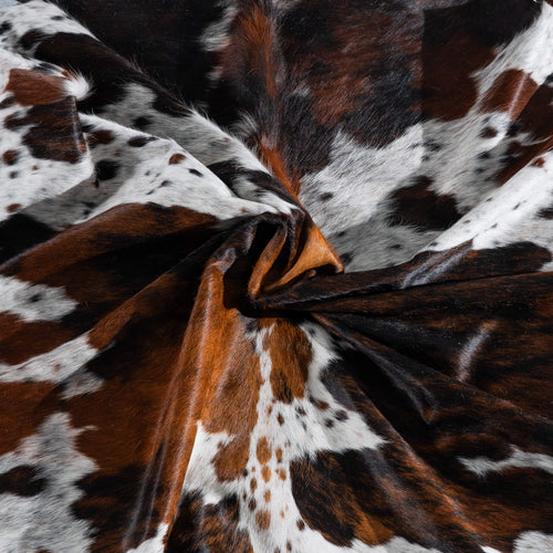 Tricolor Cowhide Rug Size 6'11" L x 6'11" W 8250