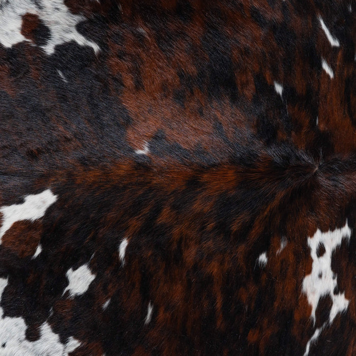 Dark Tricolor Cowhide Rug Size 7'9" L x 7'0" W 8251