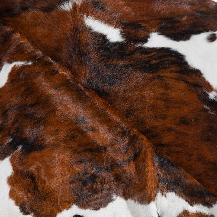 Tricolor Brindle Mix Cowhide Rug Size 7'6" L x 7'2" W 8252