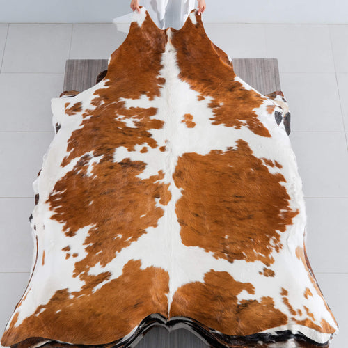Tricolor Cowhide Rug Size 8'0" L x 7'0" W 8253