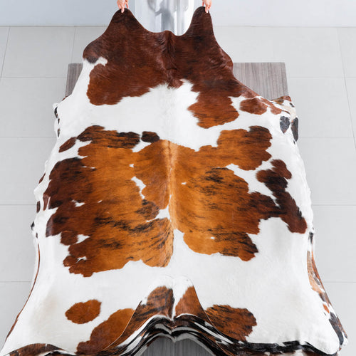 Tricolor Cowhide Rug Size 8'0" L x 7'0" W 8254