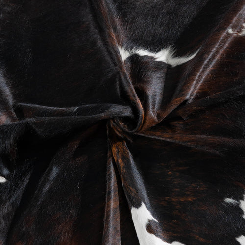Tricolor Brindle Mix Cowhide Rug Size 7'1" L x 6'5" W 8259