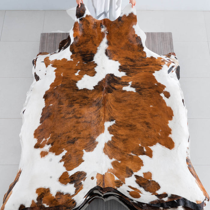 Tricolor Cowhide Rug Size 8'0" L x 6'8" W 8266