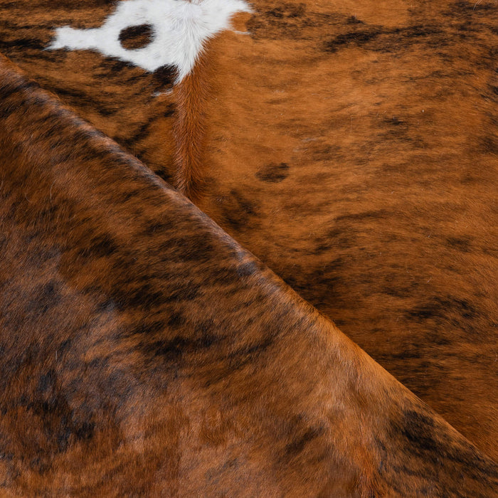 Tricolor Brindle Mix Cowhide Rug Size 8'4" L x 6'5" W 8273