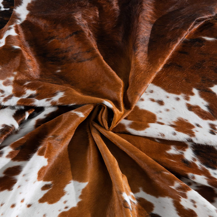 Tricolor Cowhide Rug Size 7'4" L x 6'8" W 8275