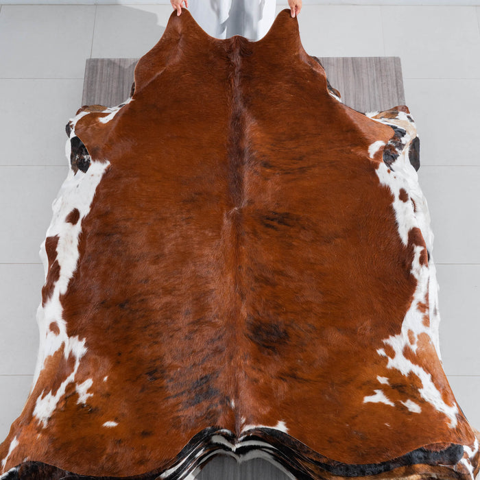 Tricolor Cowhide Rug Size 7'4" L x 7'0" W 8283