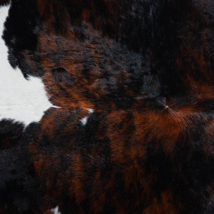 Tricolor Brindle Mix Cowhide Rug Size 8'0" L x 6'4" W 8285