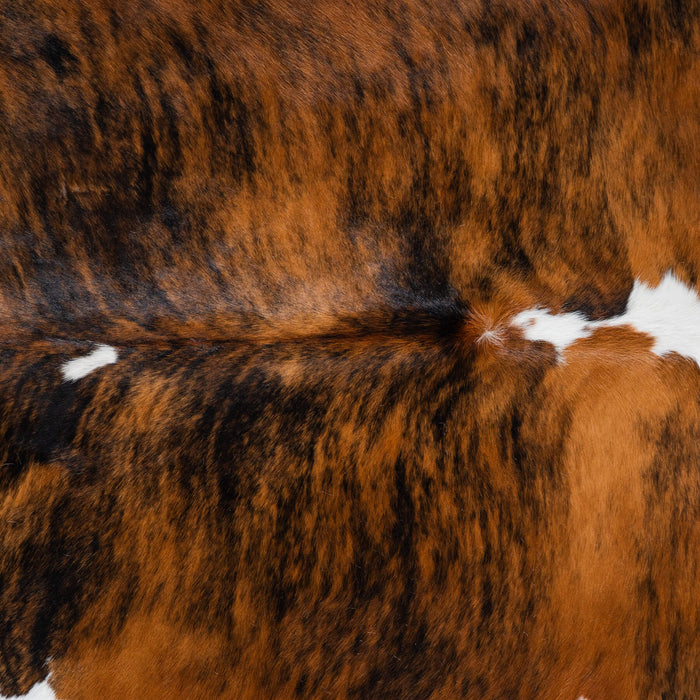 Tricolor Brindle Mix Cowhide Rug Size 7'1" L x 7'3" W 8290
