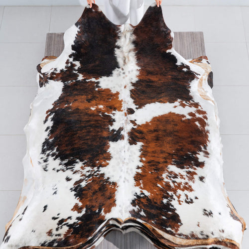 Tricolor Cowhide Rug Size 8'2" L x 7'0" W 8295