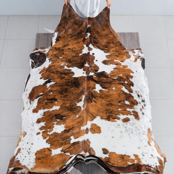 Tricolor Cowhide Rug Size 8'7" L x 7'7" W 8297