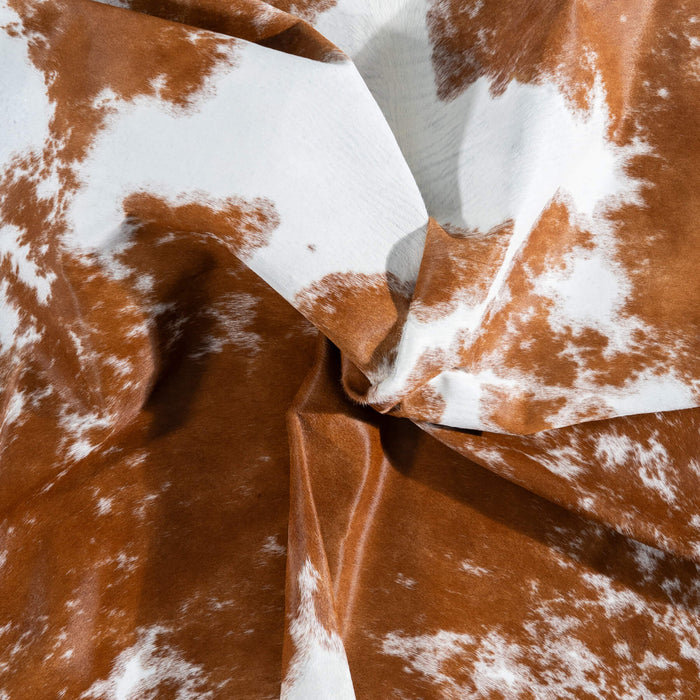 Brazilian Brown and White Cowhide Rug Size 7'7" L x 6'2" W 8318