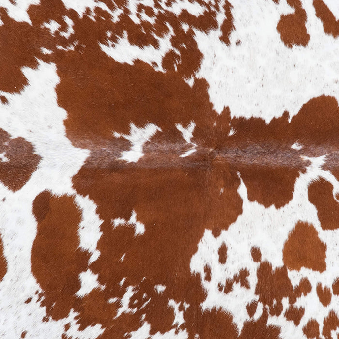 Brazilian Brown and White Cowhide Rug Size 7'4" L x 7'0" W 8356