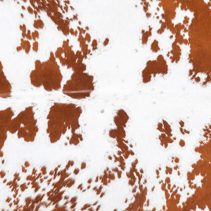 Brazilian Brown and White Cowhide Rug Size 7'2" L x 6'10" W 8357