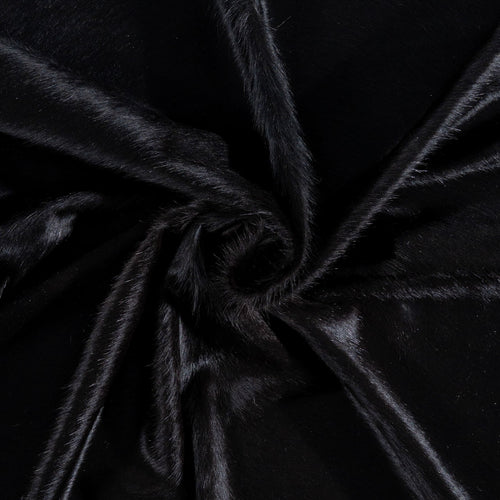 Brazilian Solid Black Cowhide Rug Size 6'6" L x 5'11" W 8405