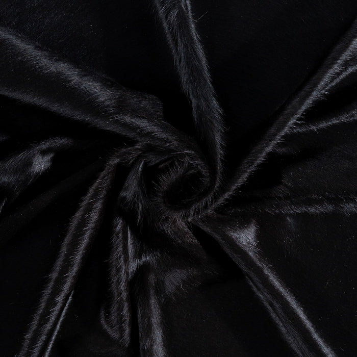 Brazilian Solid Black Cowhide Rug Size 6'6" L x 5'11" W 8405