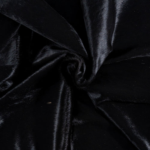 Brazilian Solid Black Cowhide Rug Size 7'2" L x 6'9" W 8407