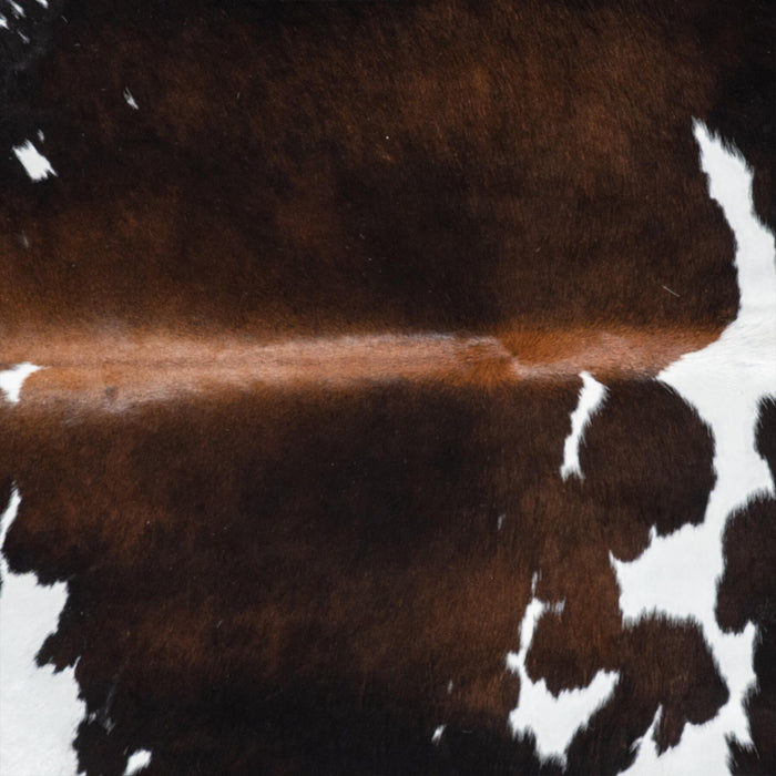 Brazilian Chocolate and White Cowhide Rug Size 7'10" L x 6'11" W 8421