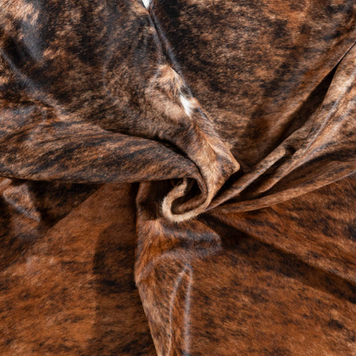 Brazilian Brindle White Belly Cowhide Rug Size 7'10" L x 7'0" W 8423