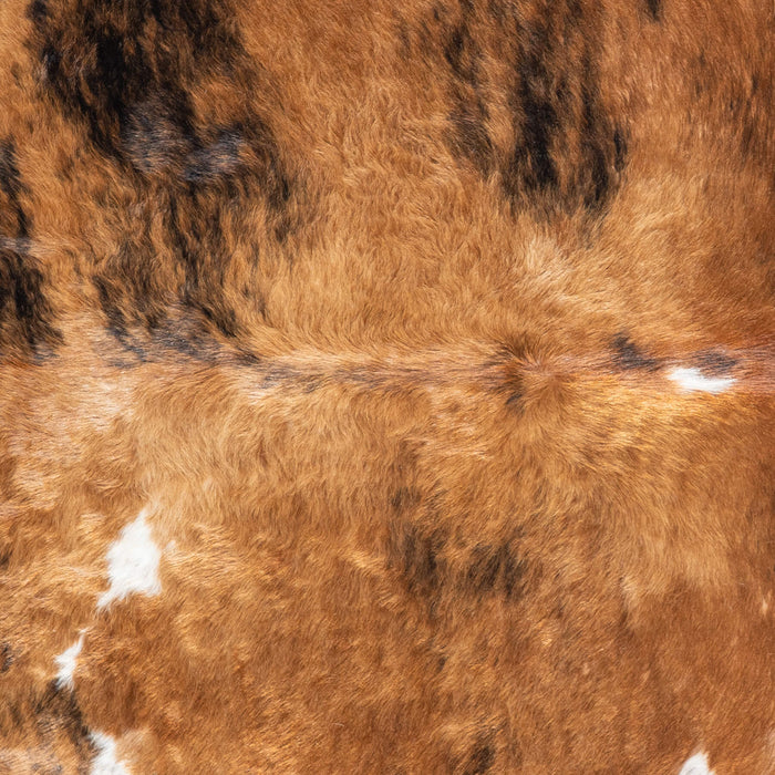 Brazilian Brindle White Belly Cowhide Rug Size 6'2" L x 6'2" W 8426