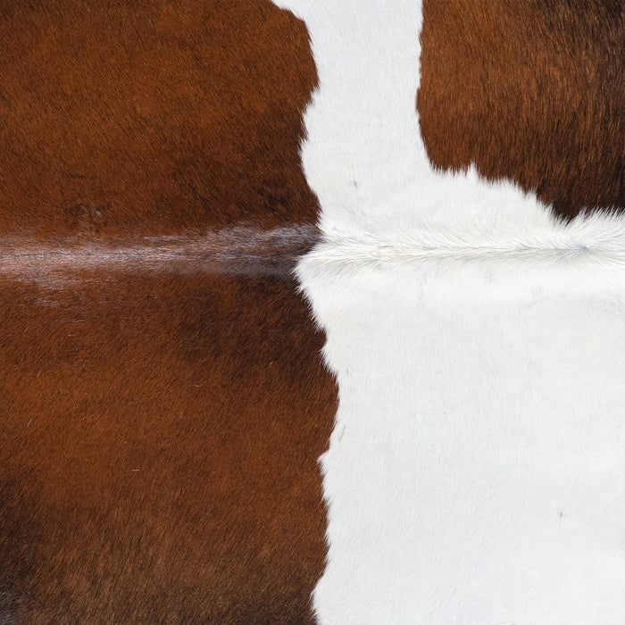 Brazilian Chocolate and White Cowhide Rug Size 7'5" L x 6'6" W 8427
