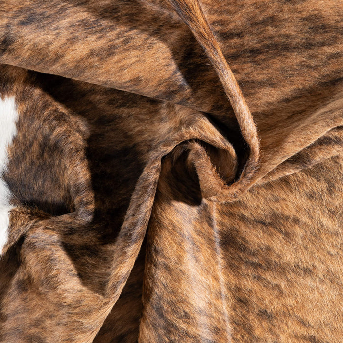 Brazilian Brindle White Belly Cowhide Rug Size 6'2" L x 6'1" W 8430