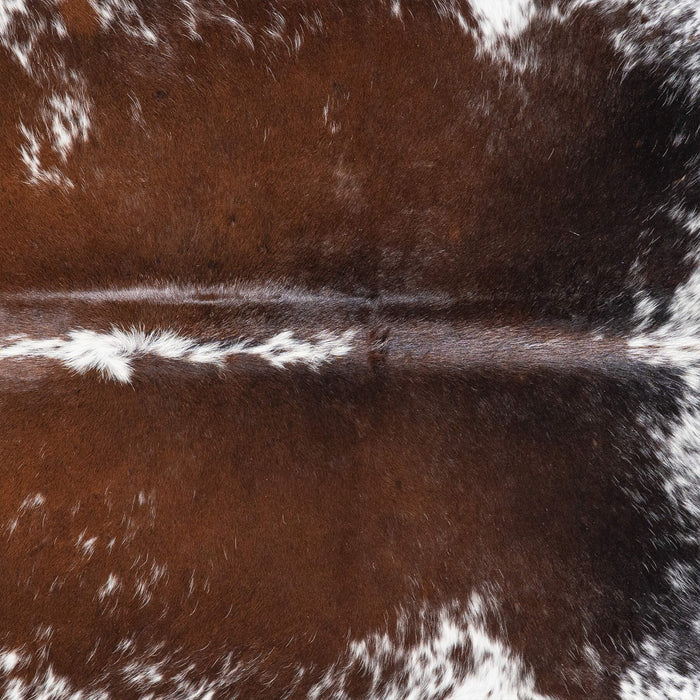 Brazilian Chocolate and White Cowhide Rug Size 7'9" L x 6'7" W 8431