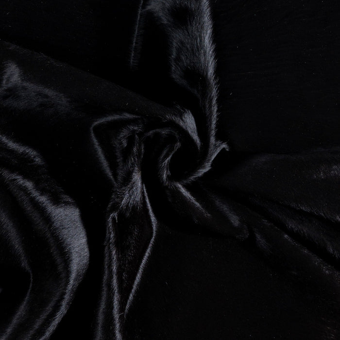 Brazilian Solid Black Cowhide Rug Size 6'0" L x 4'10" W 8452