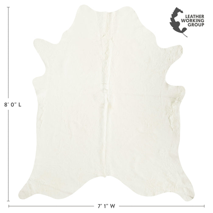 Brazilian Off White Cowhide Rug Size 8'0" L x 7'1" W 8502