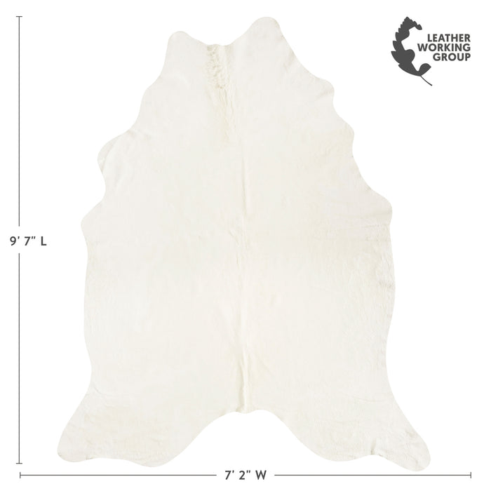 Brazilian Off White Cowhide Rug Size 9'7" L x 7'2" W 8503