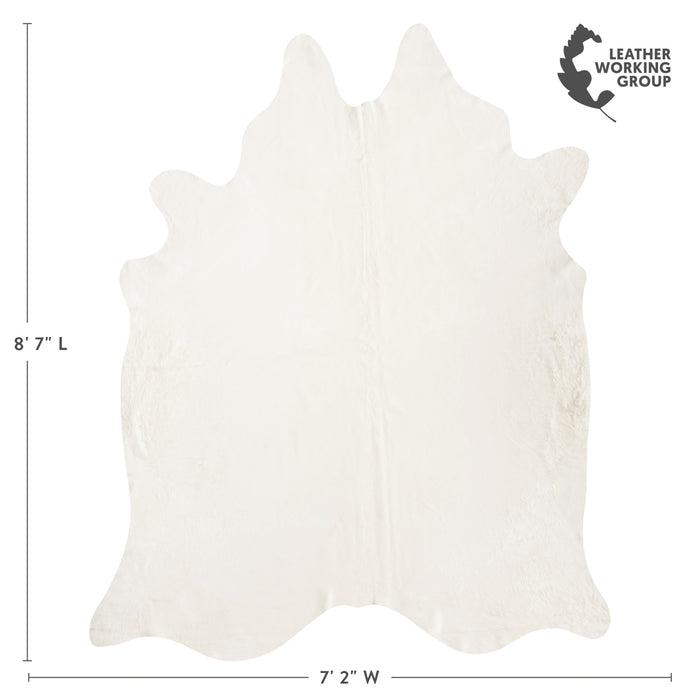 Brazilian Off White Cowhide Rug Size 8'7" L x 7'2" W 8504
