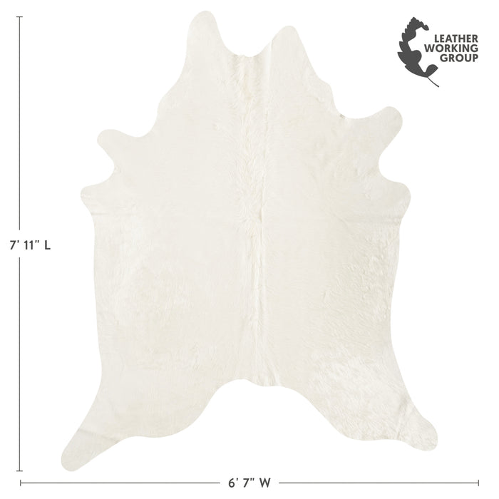 Brazilian Off White Cowhide Rug Size 7'11" L x 6'7" W 8507
