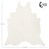 Brazilian Off White Cowhide Rug Size 8'1" L x 7'1" W 8508
