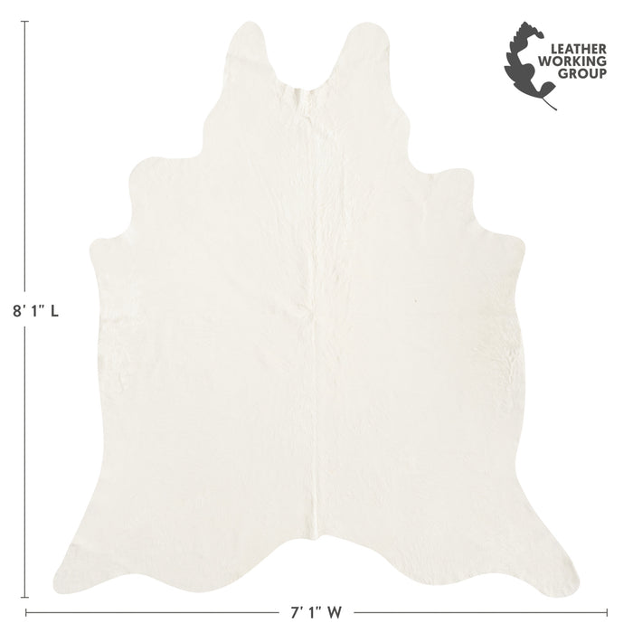 Brazilian Off White Cowhide Rug Size 8'1" L x 7'1" W 8508